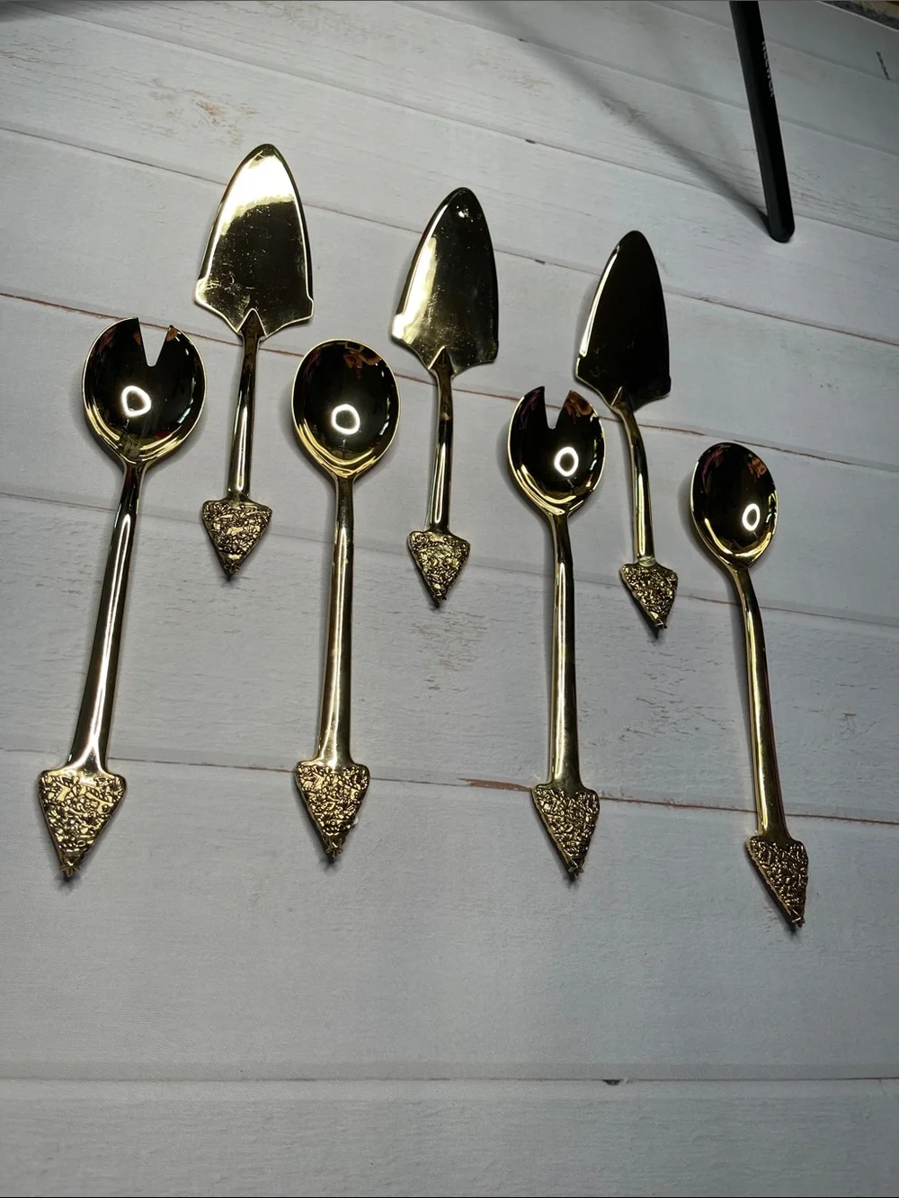 Bundle Christmas Serving Utensils Gold Tree Handle Pie Spoon Set Metal Servers